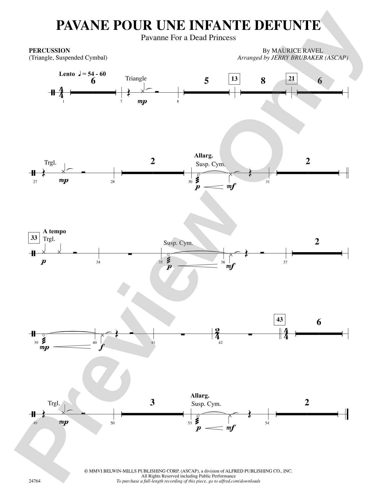 Pavane Pour Une Infante Defunte (Pavanne for a Dead Princess): 1st Percussion