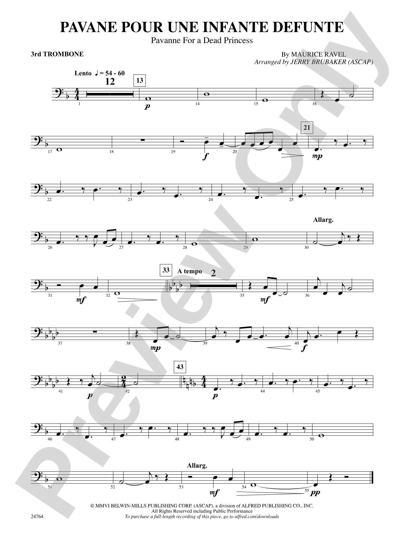Pavane Pour Une Infante Defunte (Pavanne for a Dead Princess): 3rd Trombone