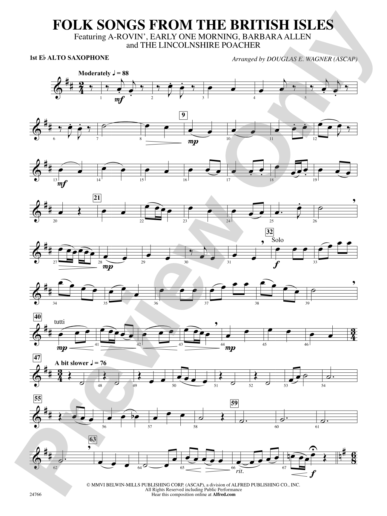 Folk Songs from the British Isles: E-flat Alto Saxophone