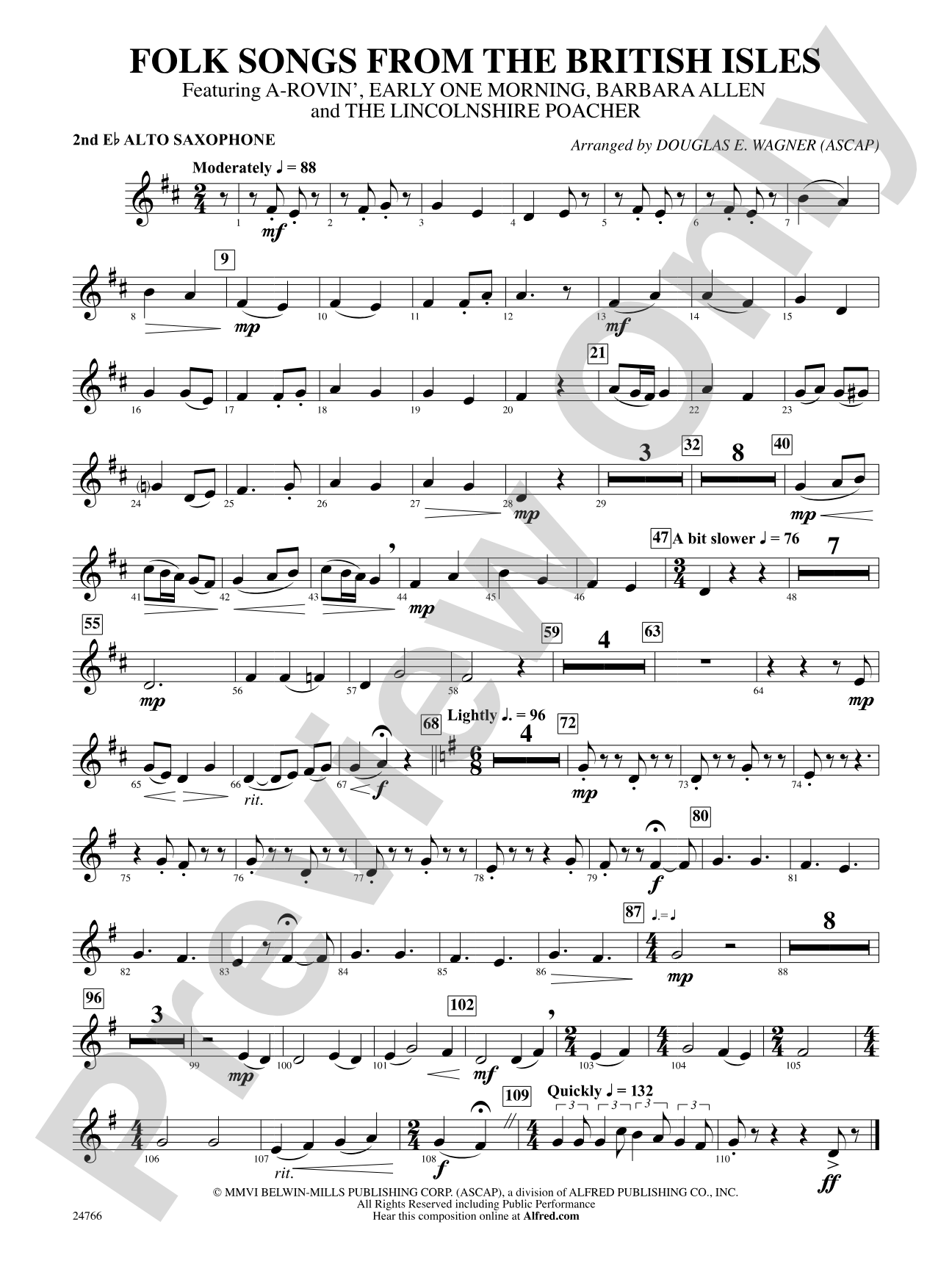 Folk Songs from the British Isles: 2nd E-flat Alto Saxophone