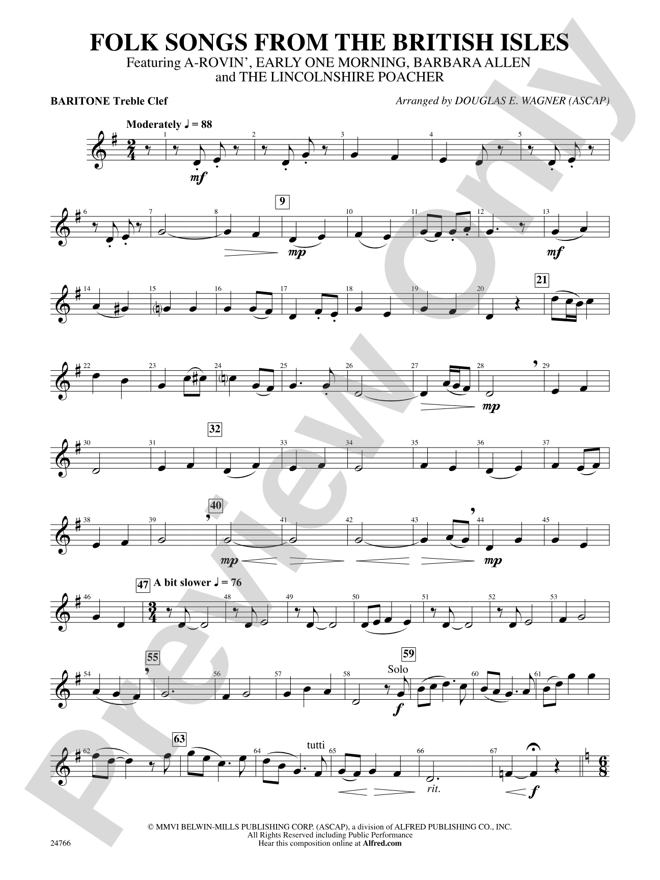 Folk Songs from the British Isles: Baritone T.C.