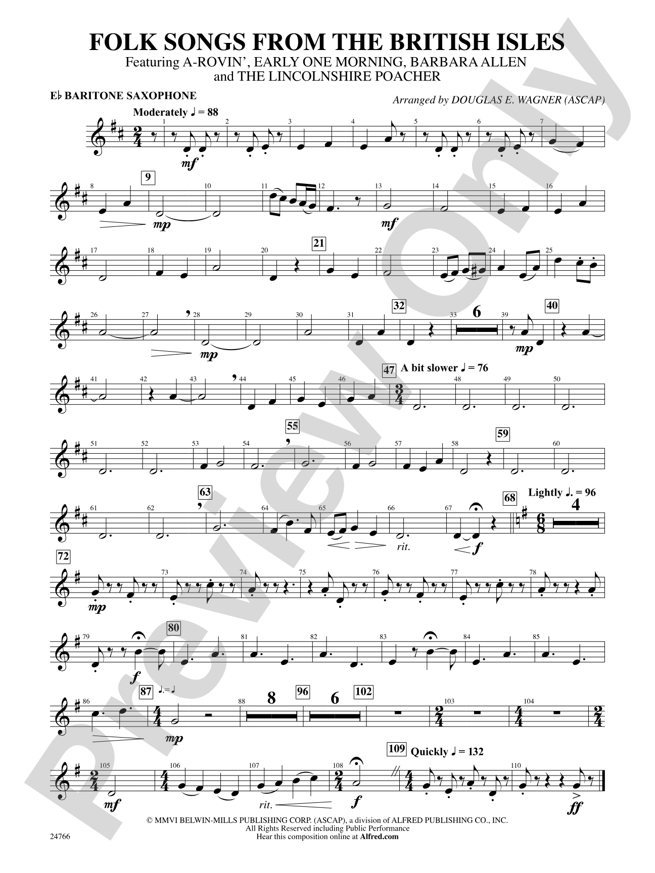 Folk Songs from the British Isles: E-flat Baritone Saxophone