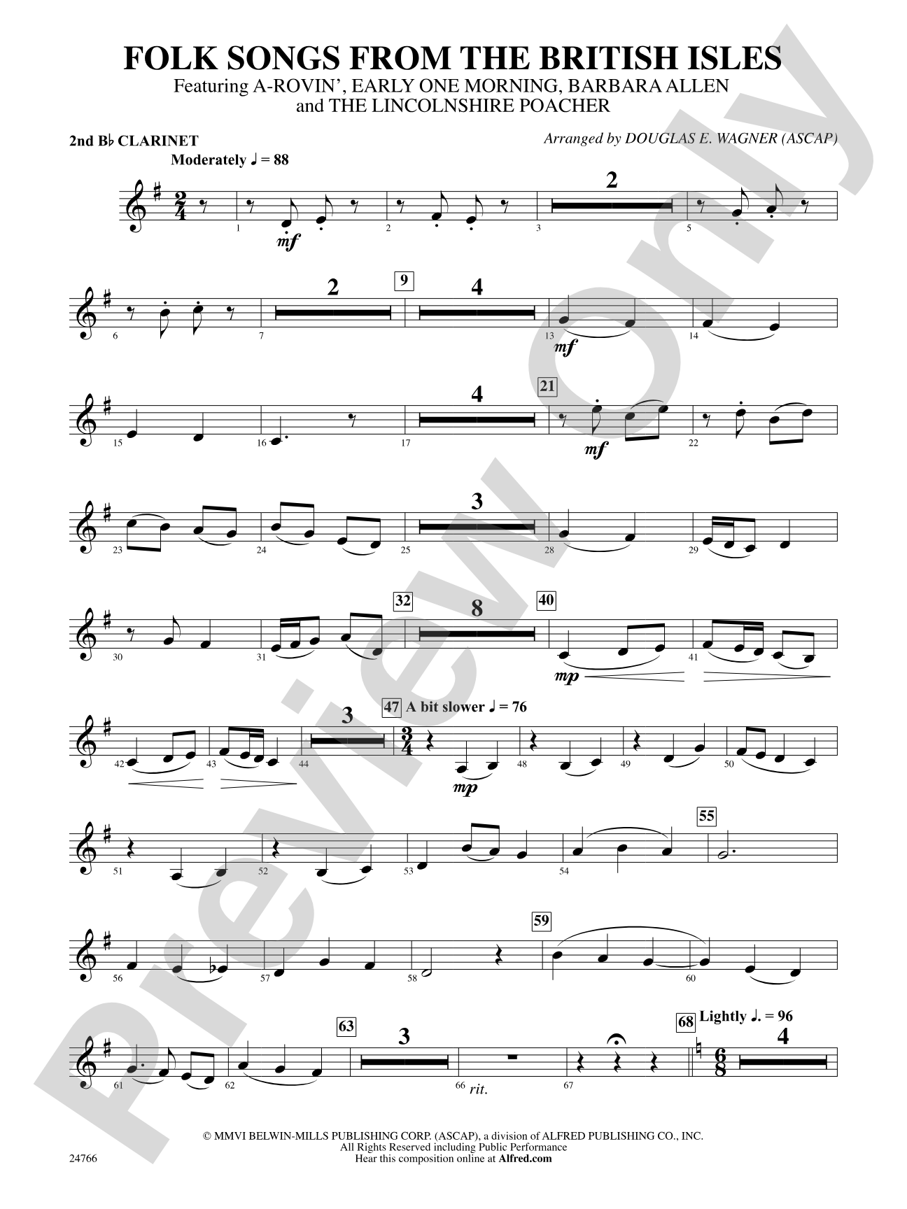 Folk Songs from the British Isles: 2nd B-flat Clarinet