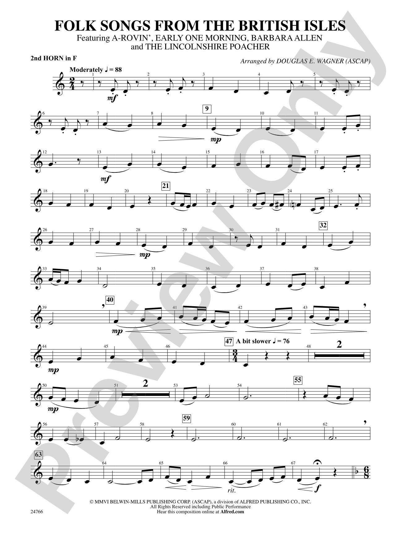 Folk Songs from the British Isles: 2nd F Horn