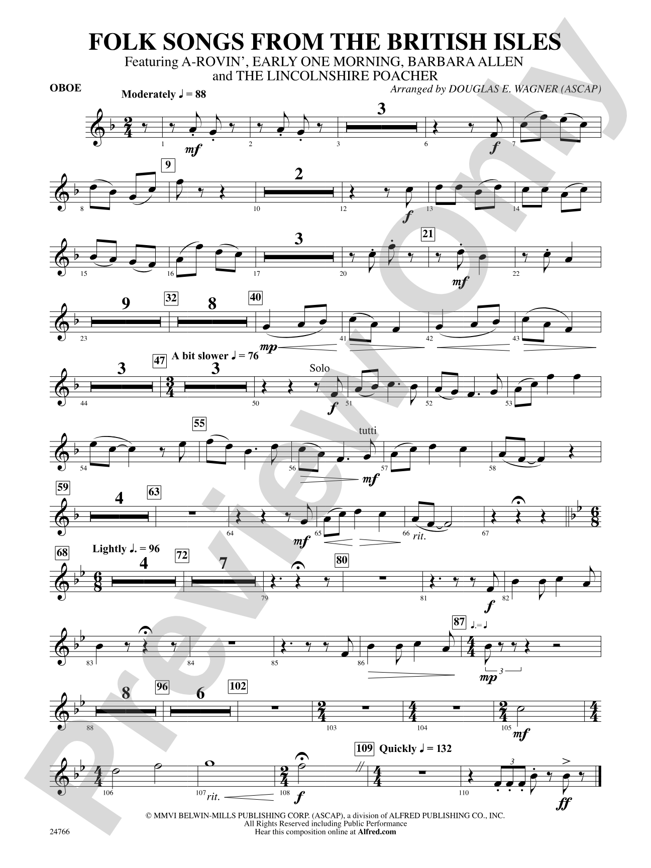 Folk Songs from the British Isles: Oboe