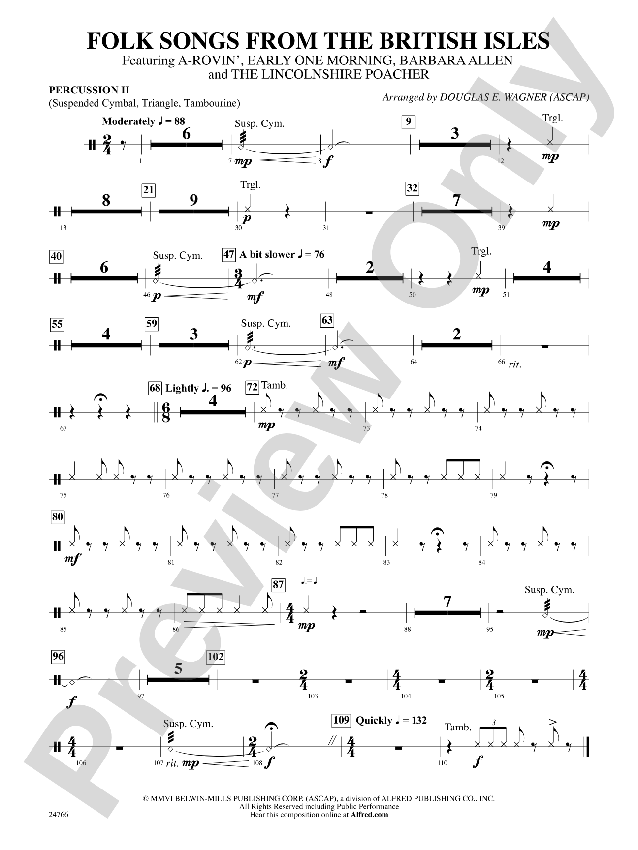 Folk Songs from the British Isles: 2nd Percussion