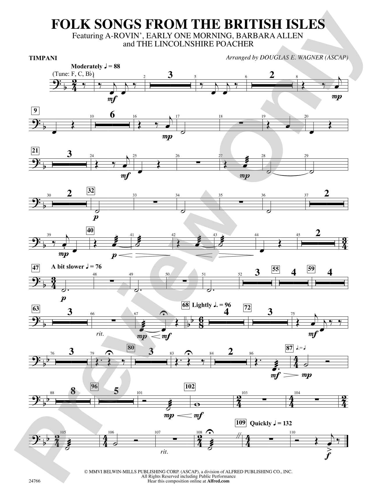 Folk Songs from the British Isles: Timpani