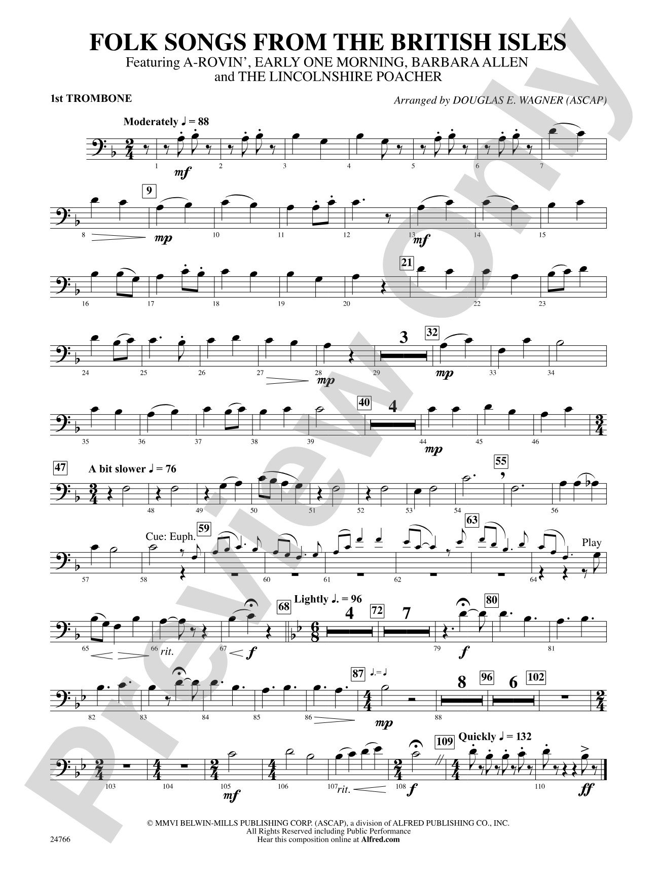Folk Songs from the British Isles: 1st Trombone