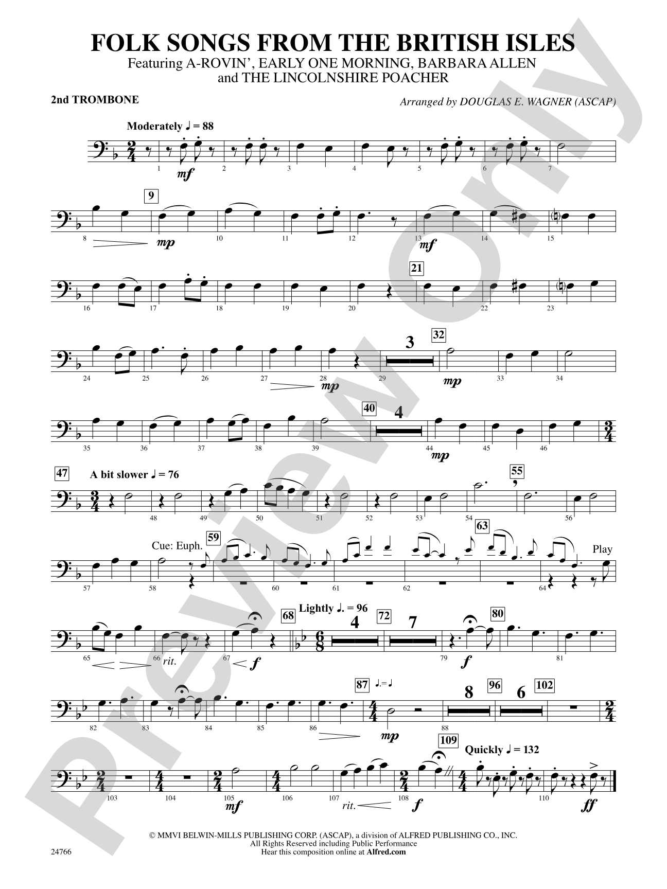 Folk Songs from the British Isles: 2nd Trombone