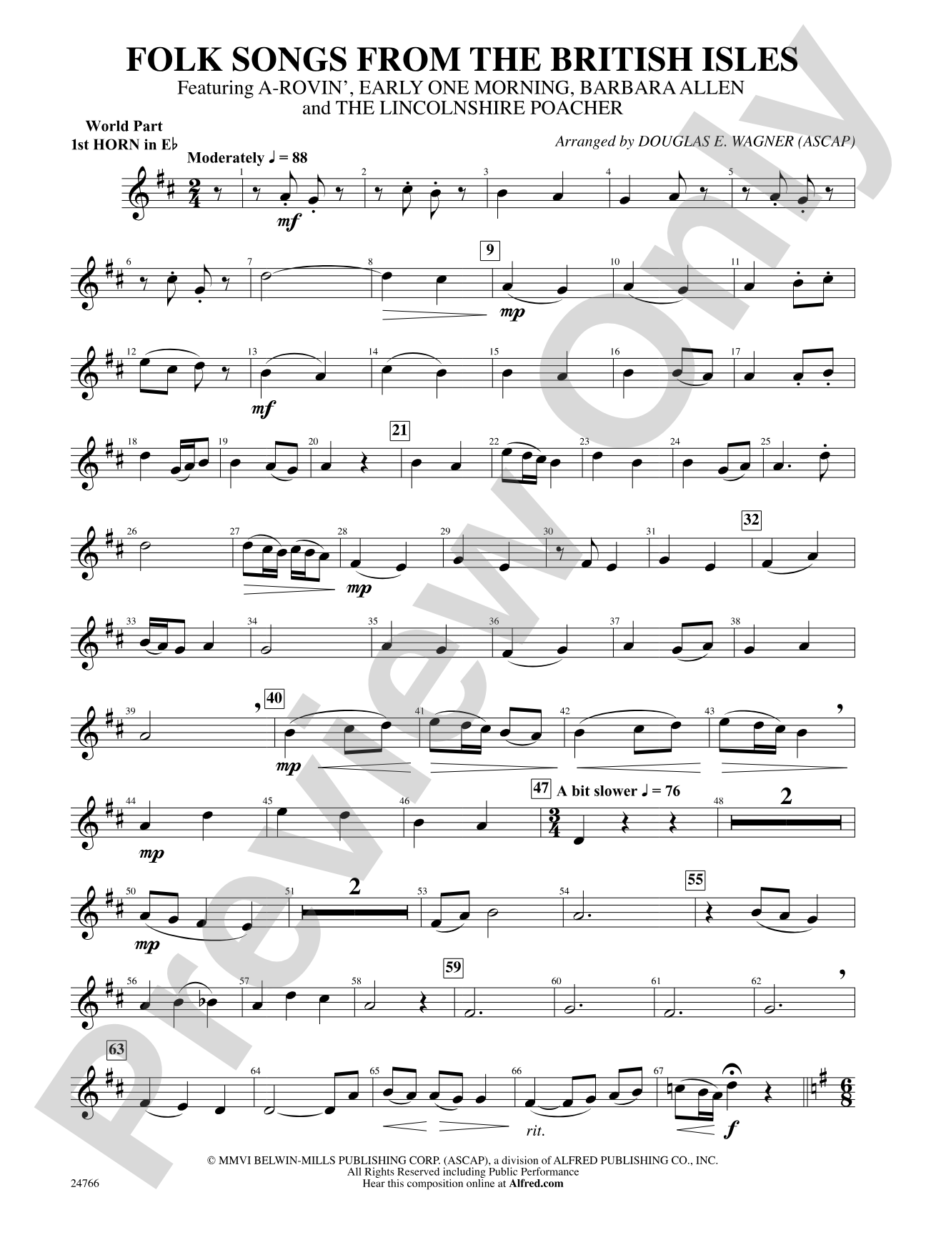 Folk Songs from the British Isles: (wp) 1st Horn in E-flat