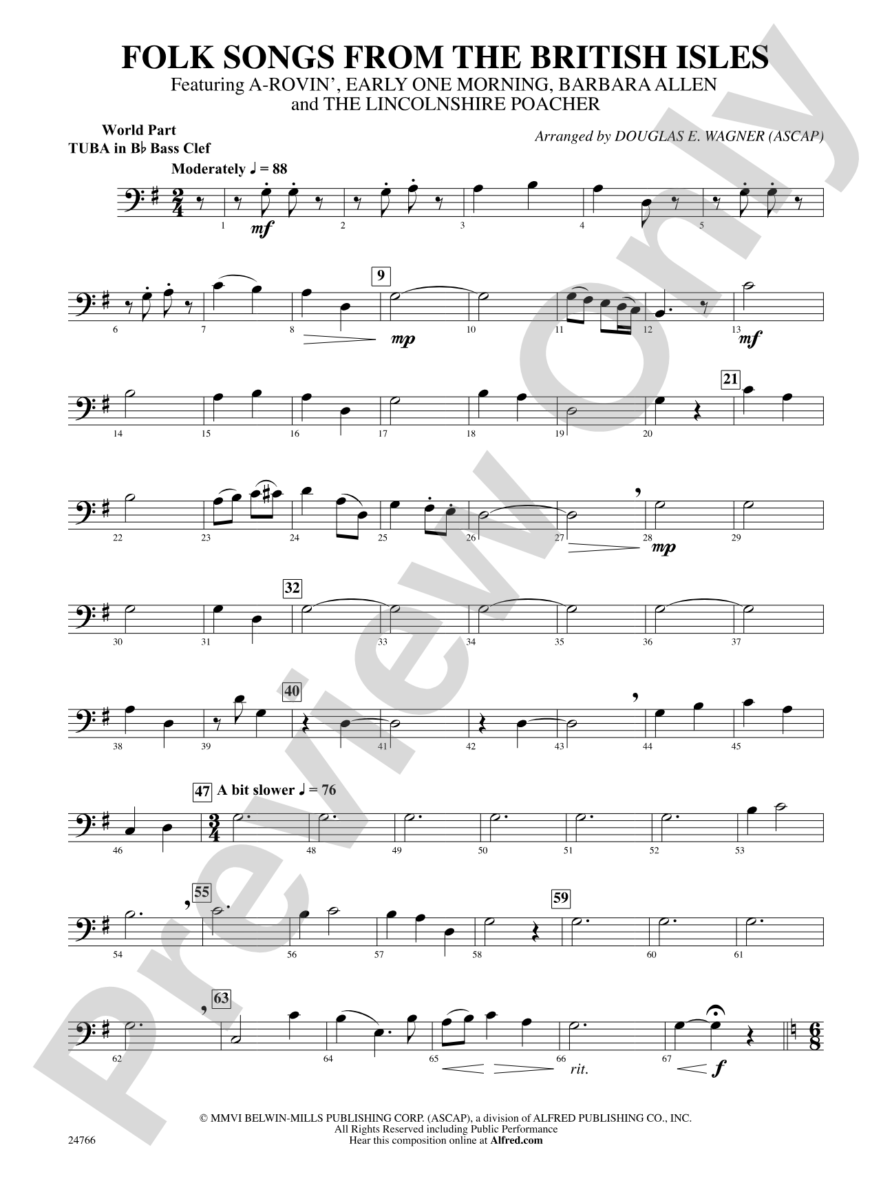 Folk Songs from the British Isles: (wp) B-flat Tuba B.C.