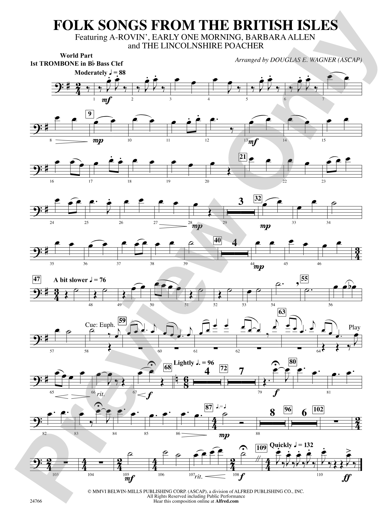 Folk Songs from the British Isles: (wp) 1st B-flat Trombone B.C.