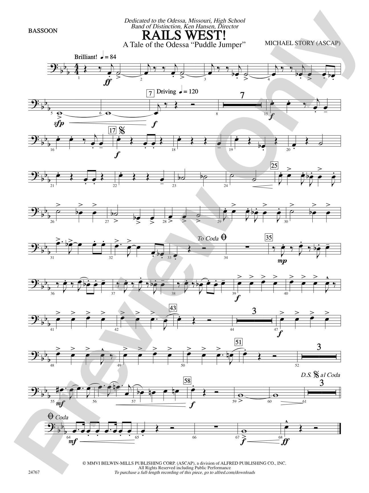 Rails West! (A Tale of the Odessa Puddle Jumper): Bassoon
