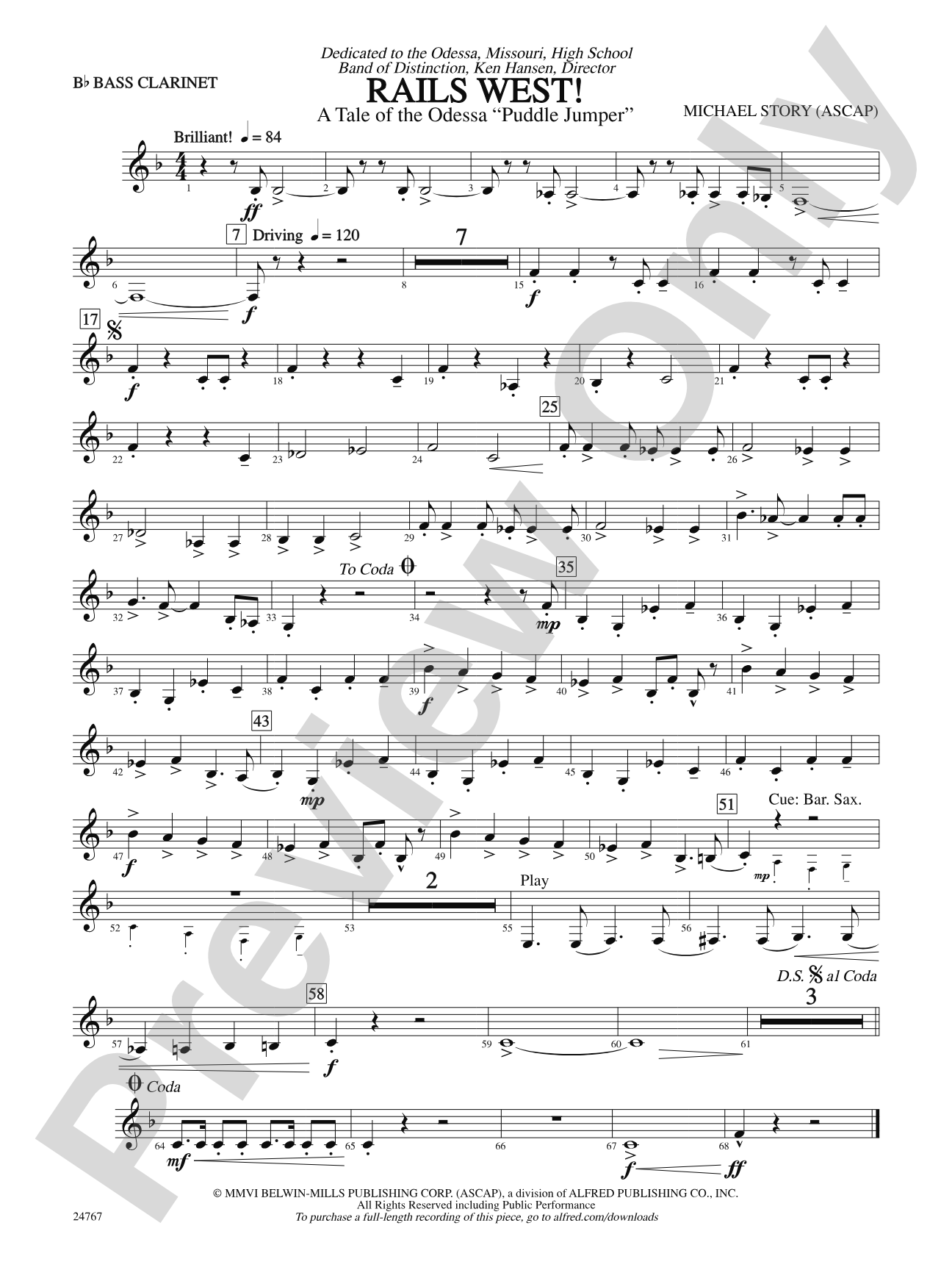 Rails West! (A Tale of the Odessa Puddle Jumper): B-flat Bass Clarinet