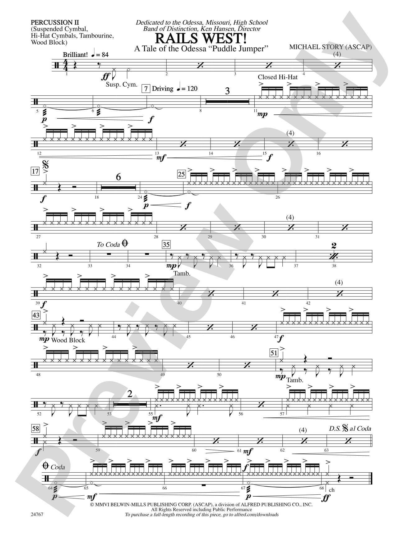 Rails West! (A Tale of the Odessa Puddle Jumper): 2nd Percussion
