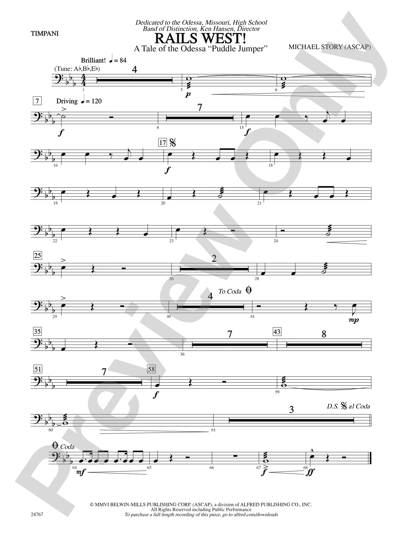 Rails West! (A Tale of the Odessa Puddle Jumper): Timpani