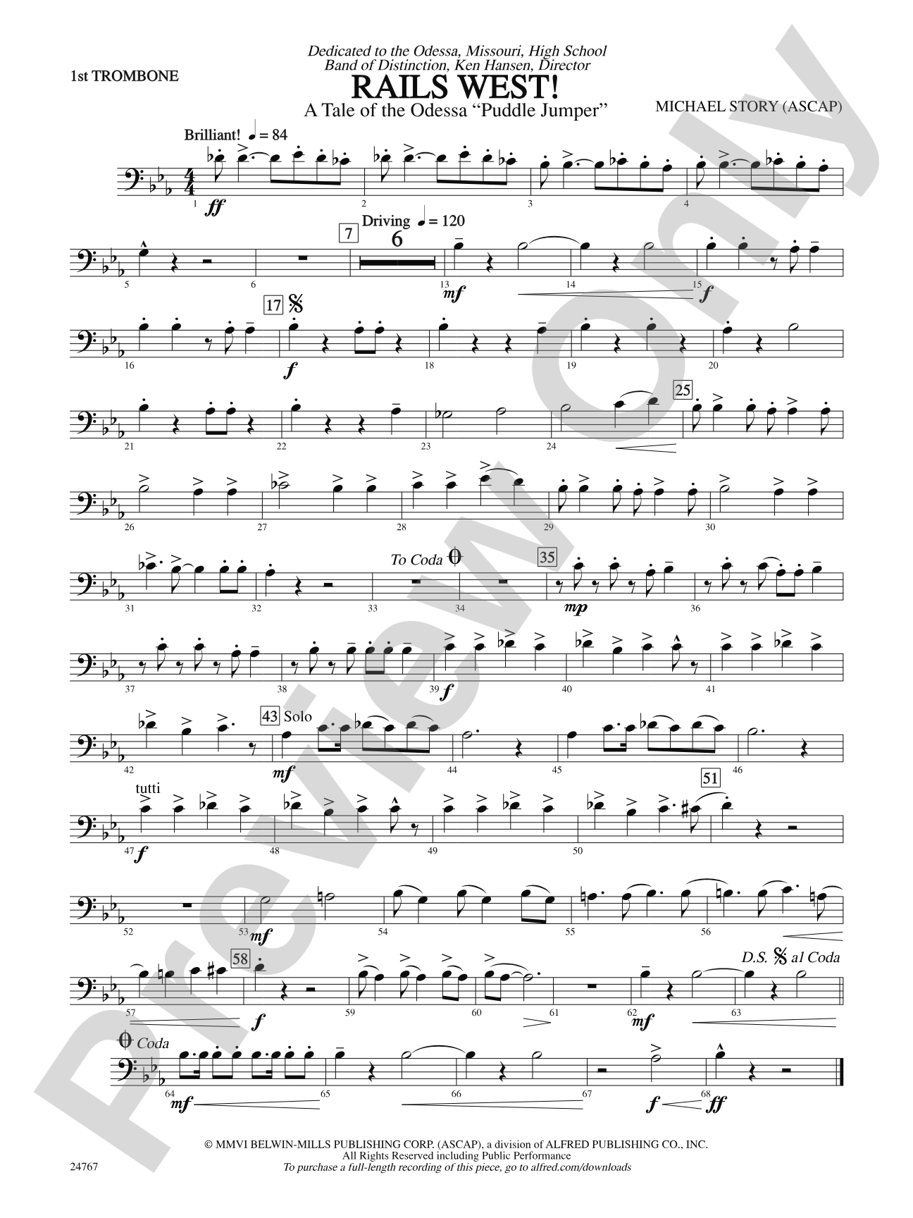 Rails West! (A Tale of the Odessa Puddle Jumper): 1st Trombone