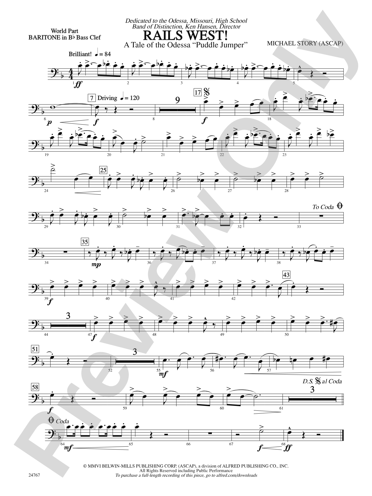 Rails West! (A Tale of the Odessa Puddle Jumper): (wp) B-flat Baritone B.C.
