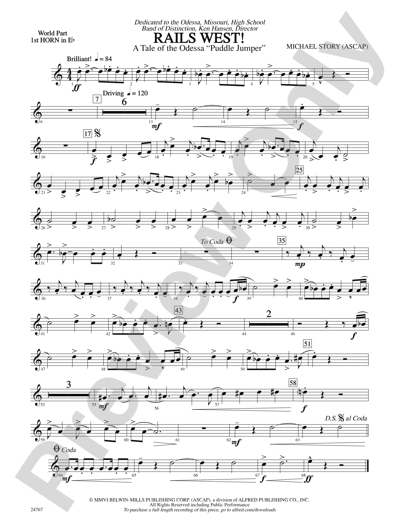 Rails West! (A Tale of the Odessa Puddle Jumper): (wp) 1st Horn in E-flat