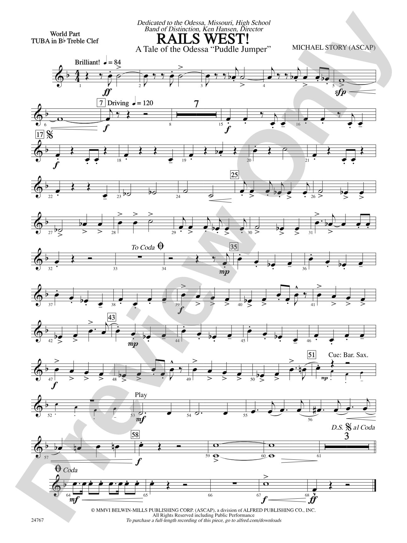 Rails West! (A Tale of the Odessa Puddle Jumper): (wp) B-flat Tuba T.C.