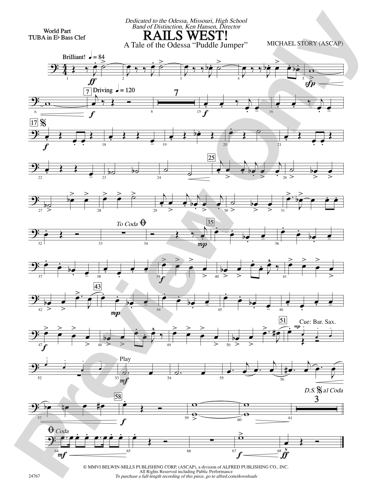 Rails West! (A Tale of the Odessa Puddle Jumper): (wp) E-flat Tuba B.C.