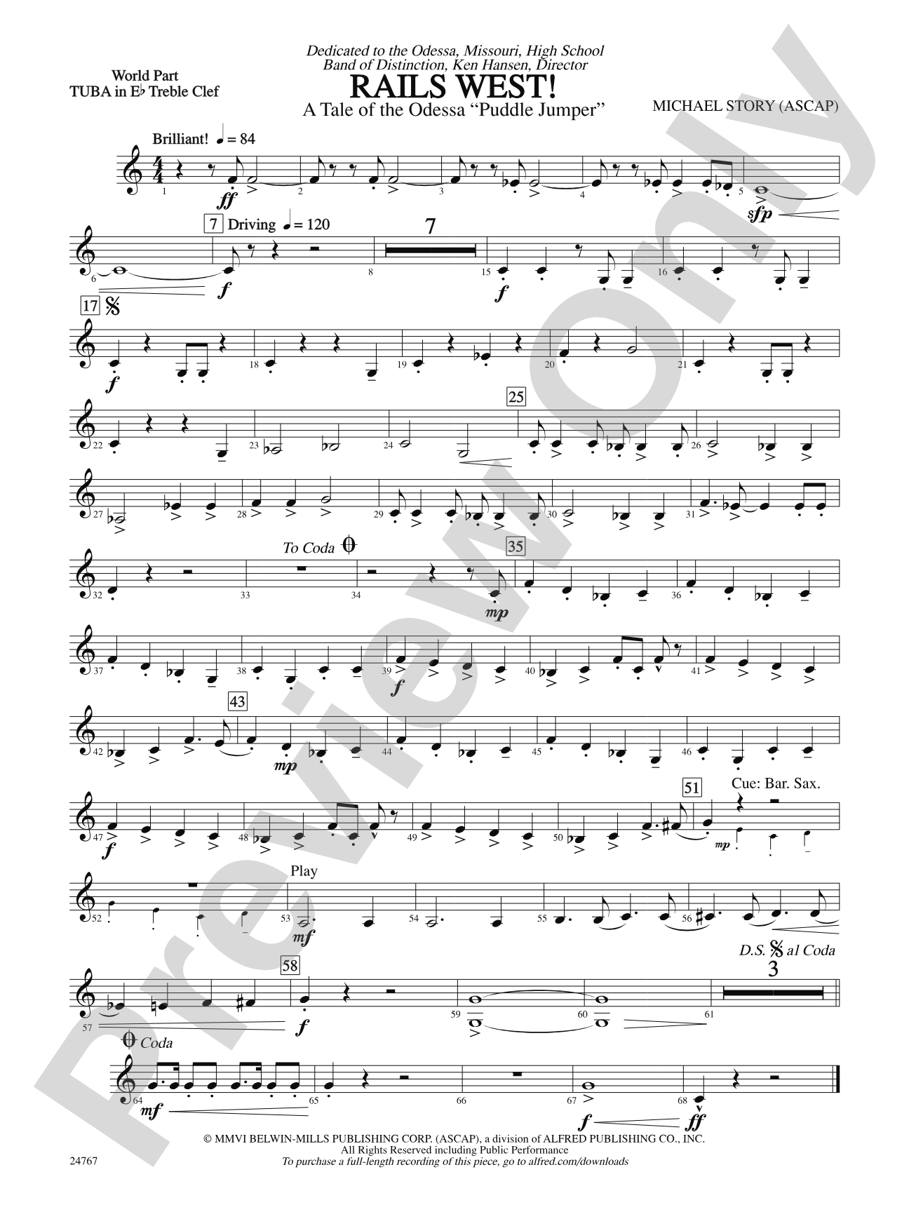 Rails West! (A Tale of the Odessa Puddle Jumper): (wp) E-flat Tuba T.C.