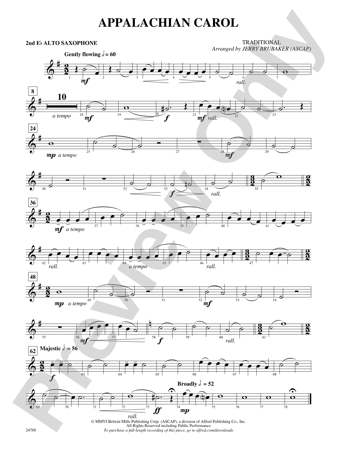 Appalachian Carol: 2nd E-flat Alto Saxophone