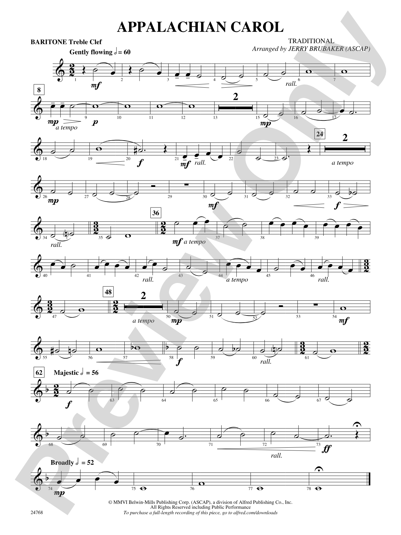 Appalachian Carol: Baritone T.C.