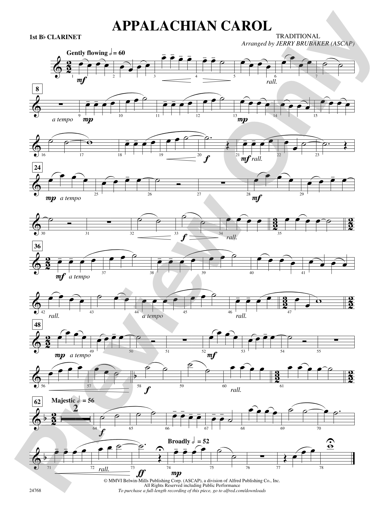 Appalachian Carol: 1st B-flat Clarinet