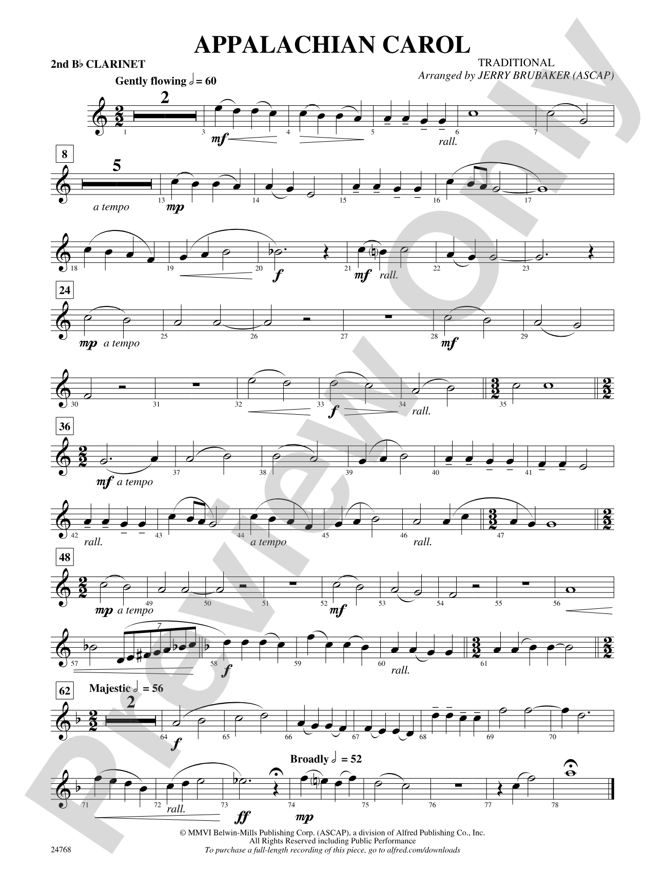 Appalachian Carol: 2nd B-flat Clarinet