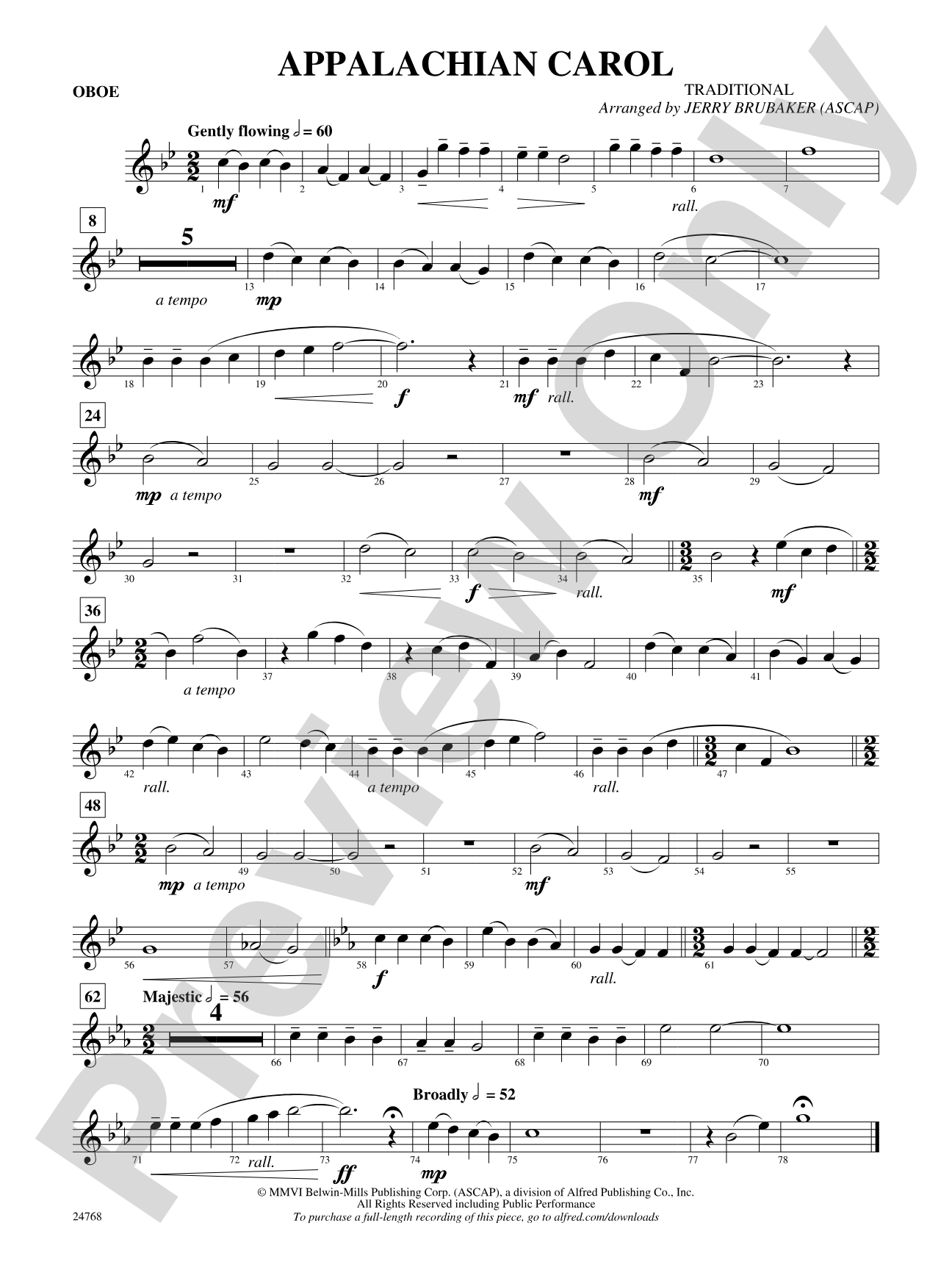 Appalachian Carol: Oboe