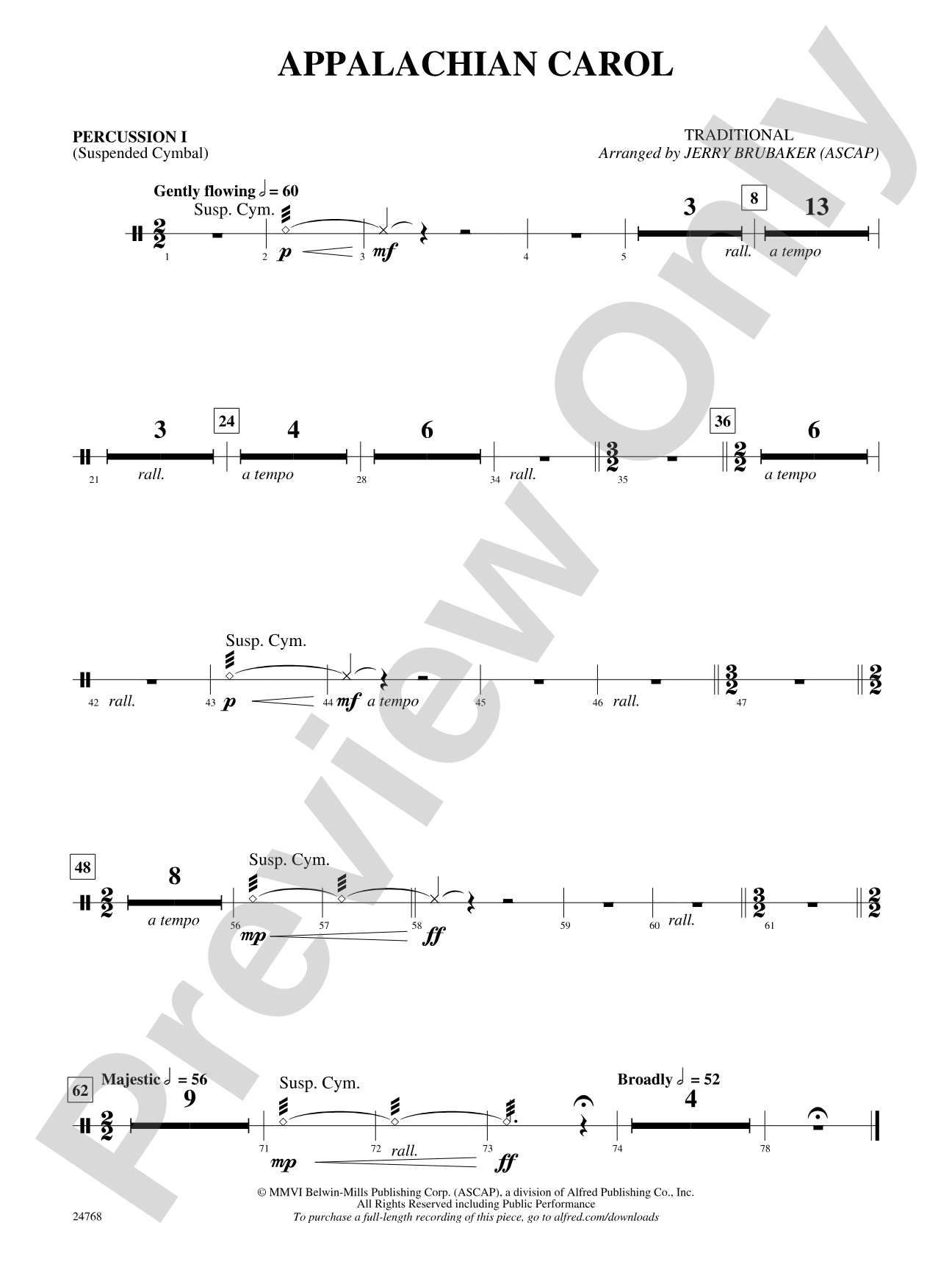 Appalachian Carol: 1st Percussion