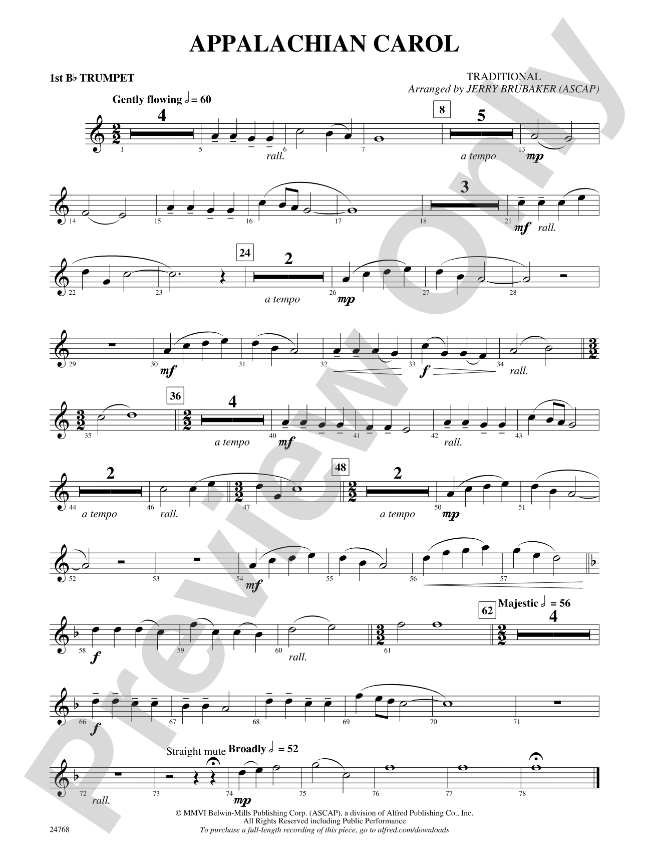 Appalachian Carol: 1st B-flat Trumpet