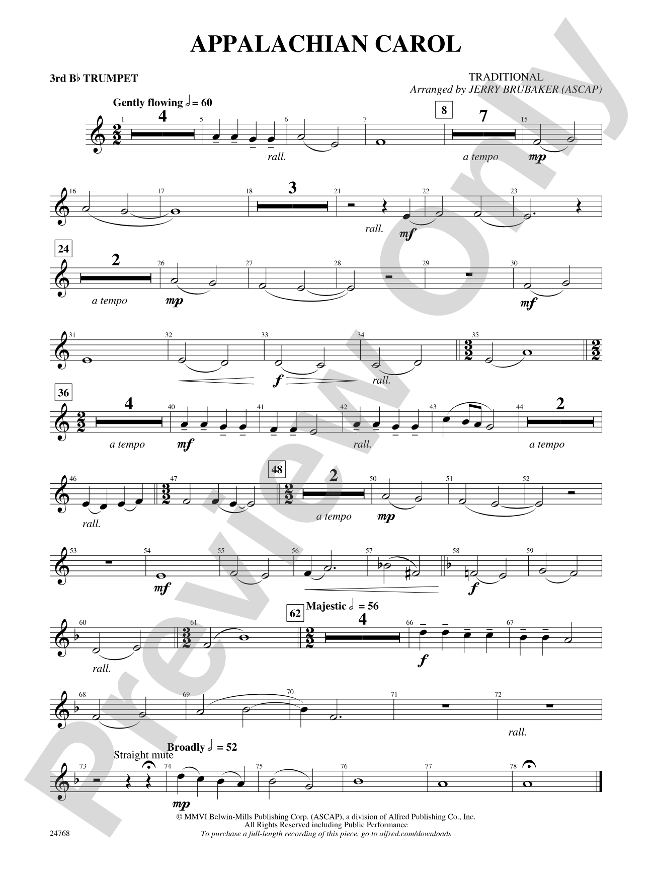 Appalachian Carol: 3rd B-flat Trumpet