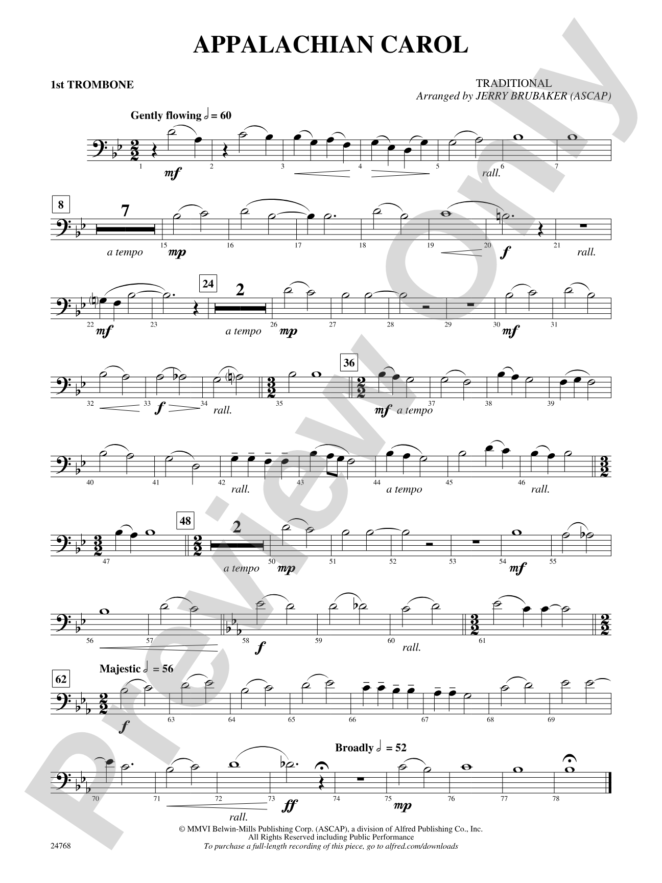 Appalachian Carol: 1st Trombone