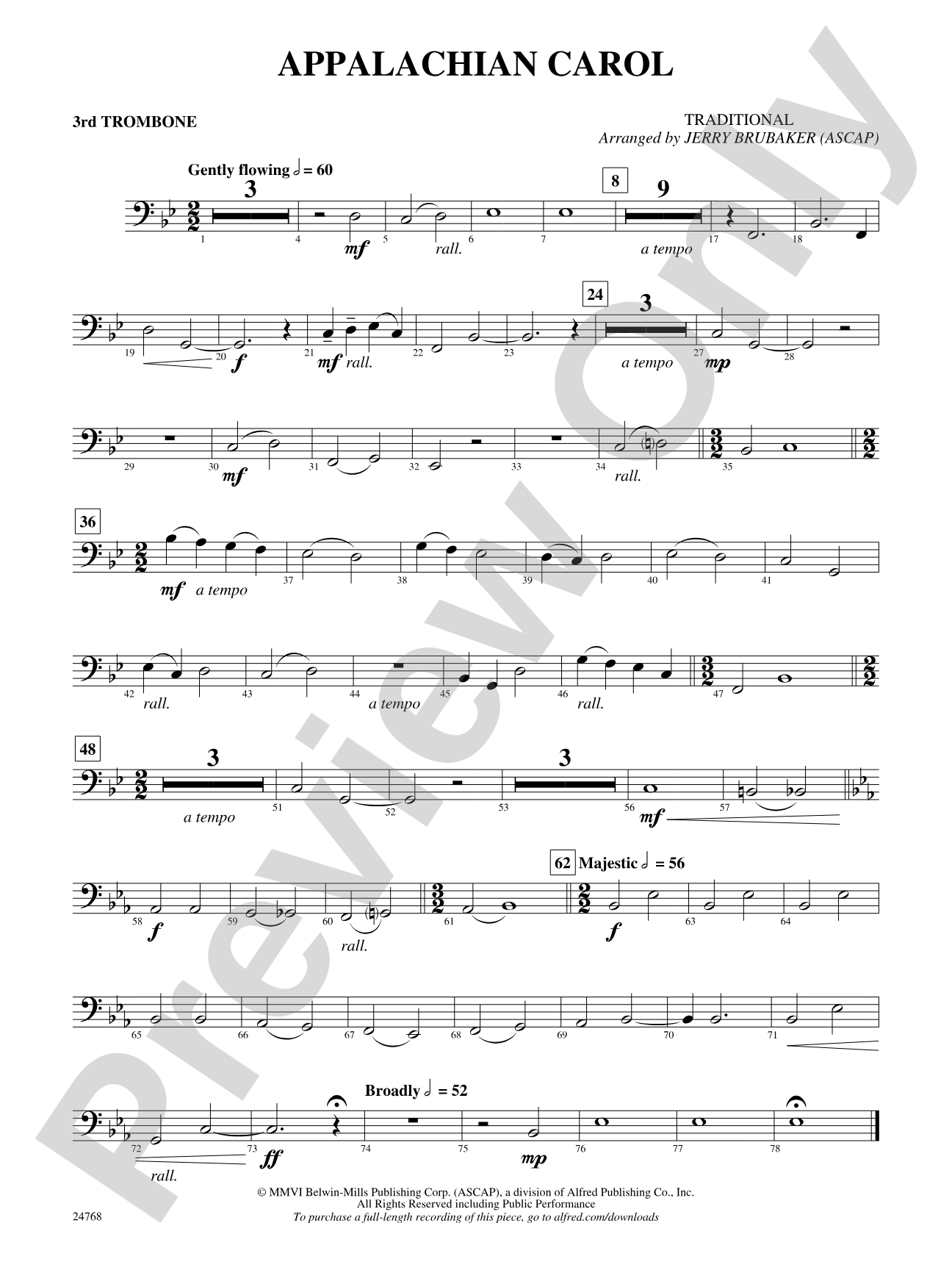 Appalachian Carol: 3rd Trombone