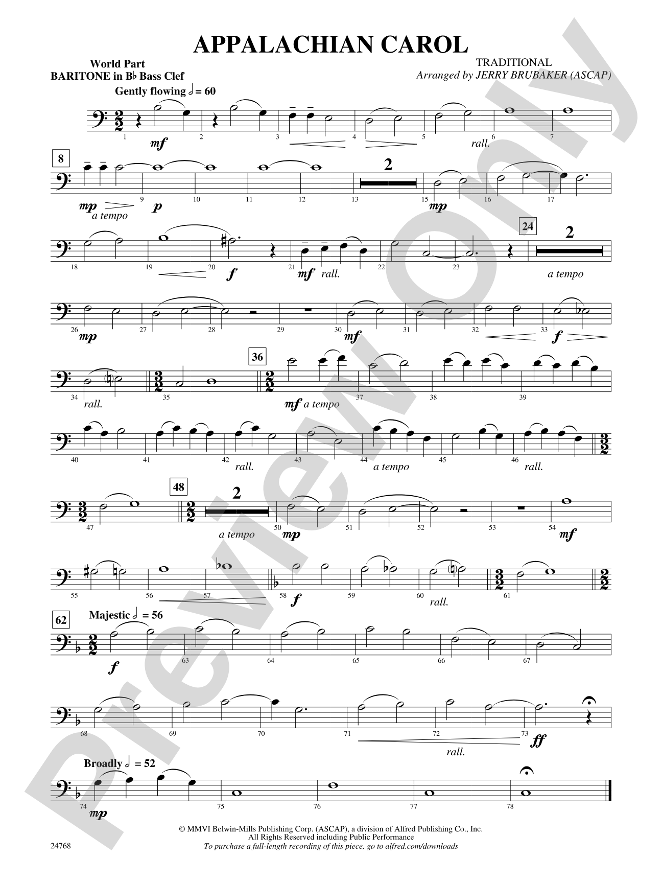 Appalachian Carol: (wp) B-flat Baritone B.C.