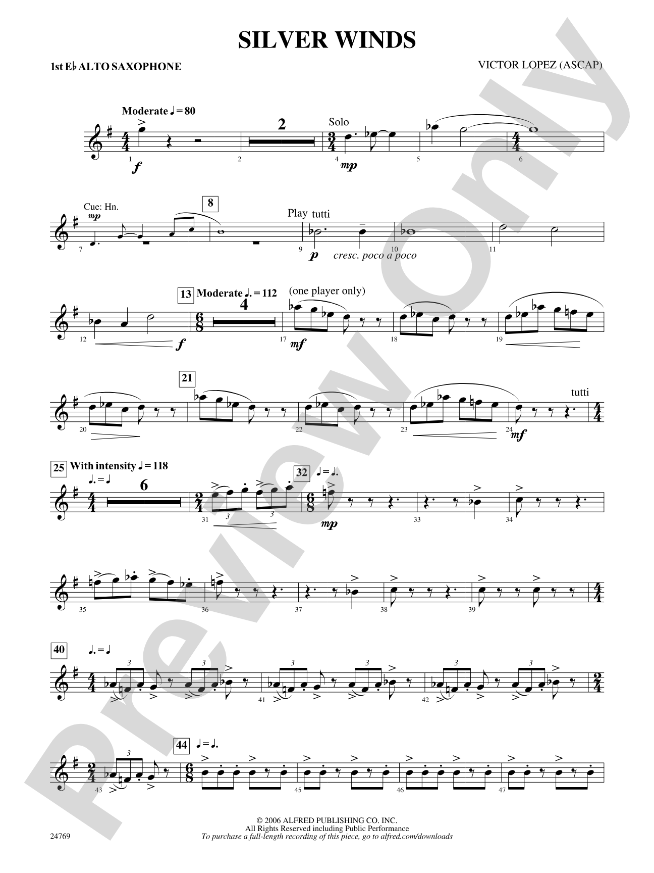 Silver Winds: E-flat Alto Saxophone