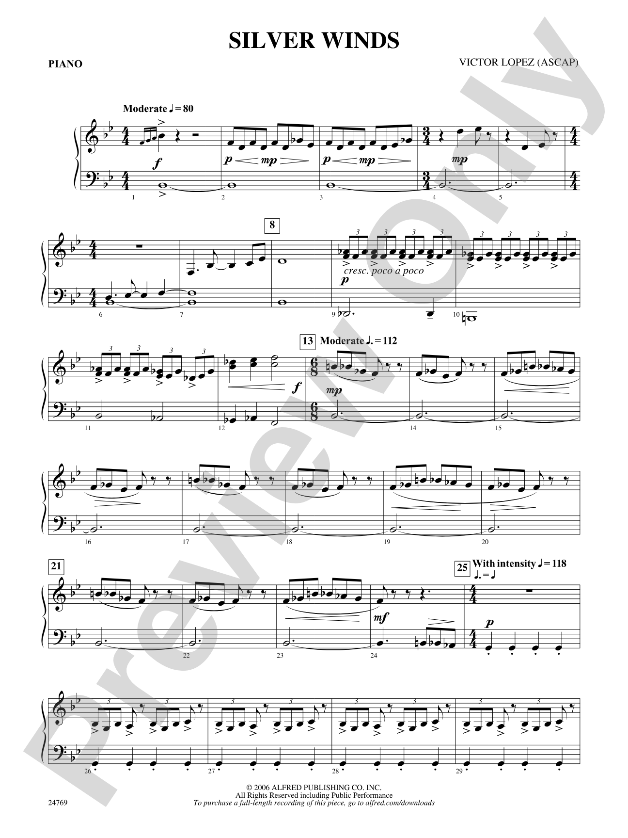 Silver Winds: Piano Accompaniment
