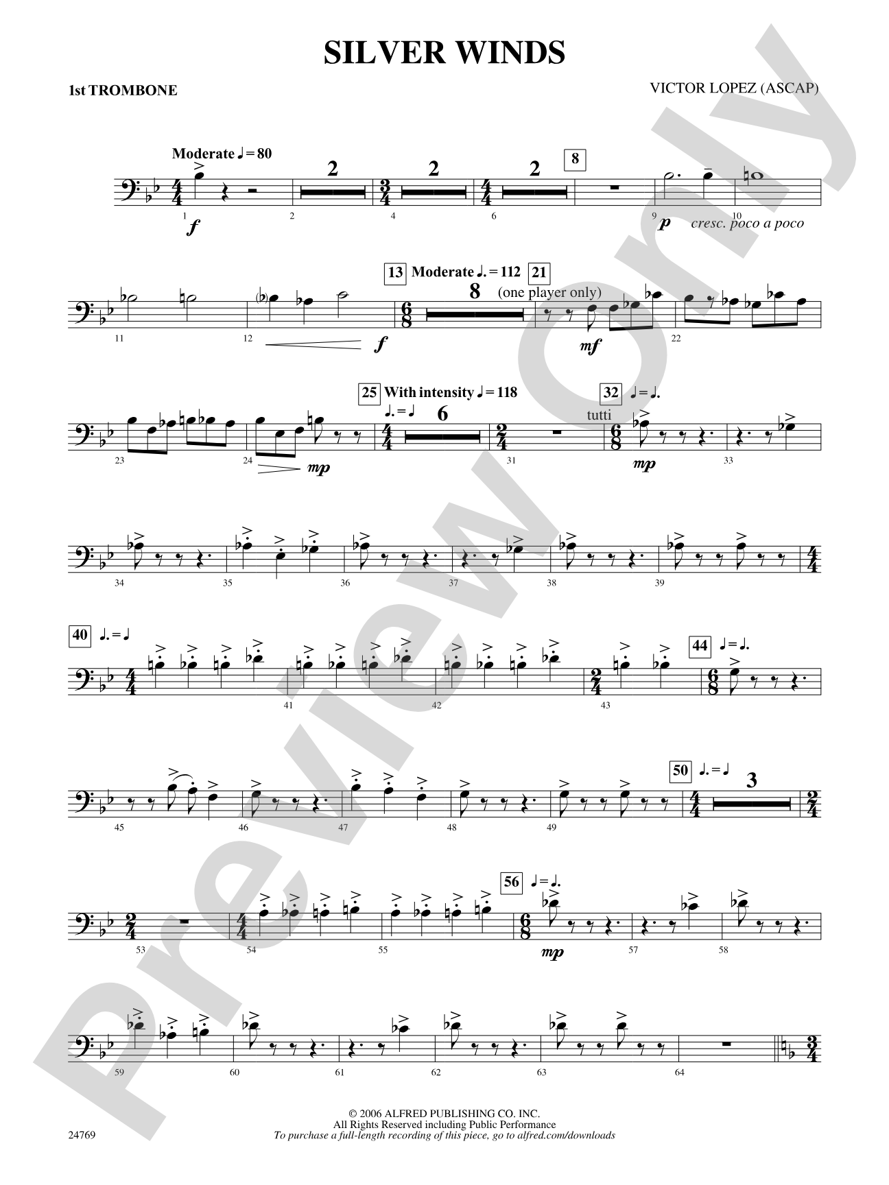 Silver Winds: 1st Trombone