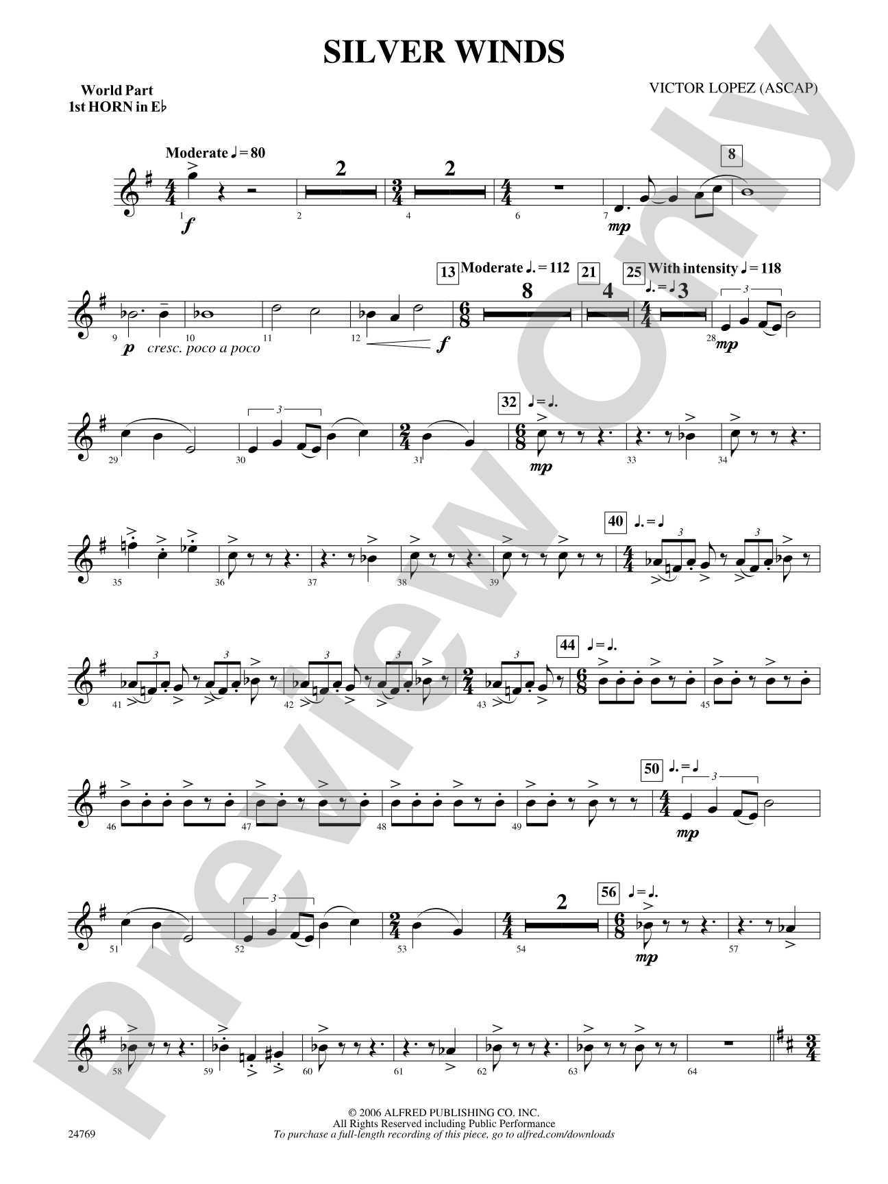 Silver Winds: (wp) 1st Horn in E-flat