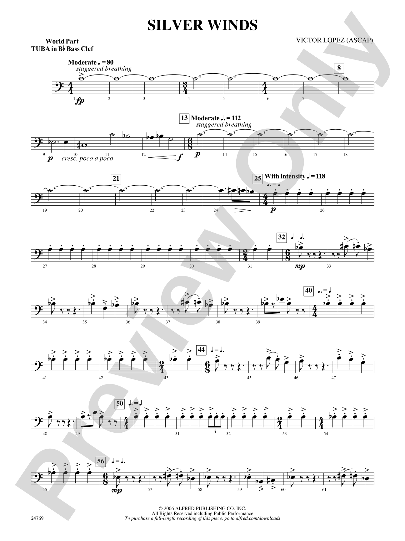 Silver Winds: (wp) B-flat Tuba B.C.