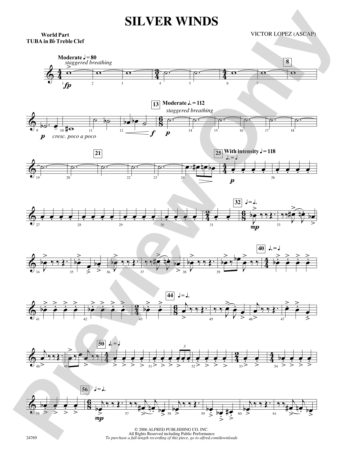 Silver Winds: (wp) B-flat Tuba T.C.