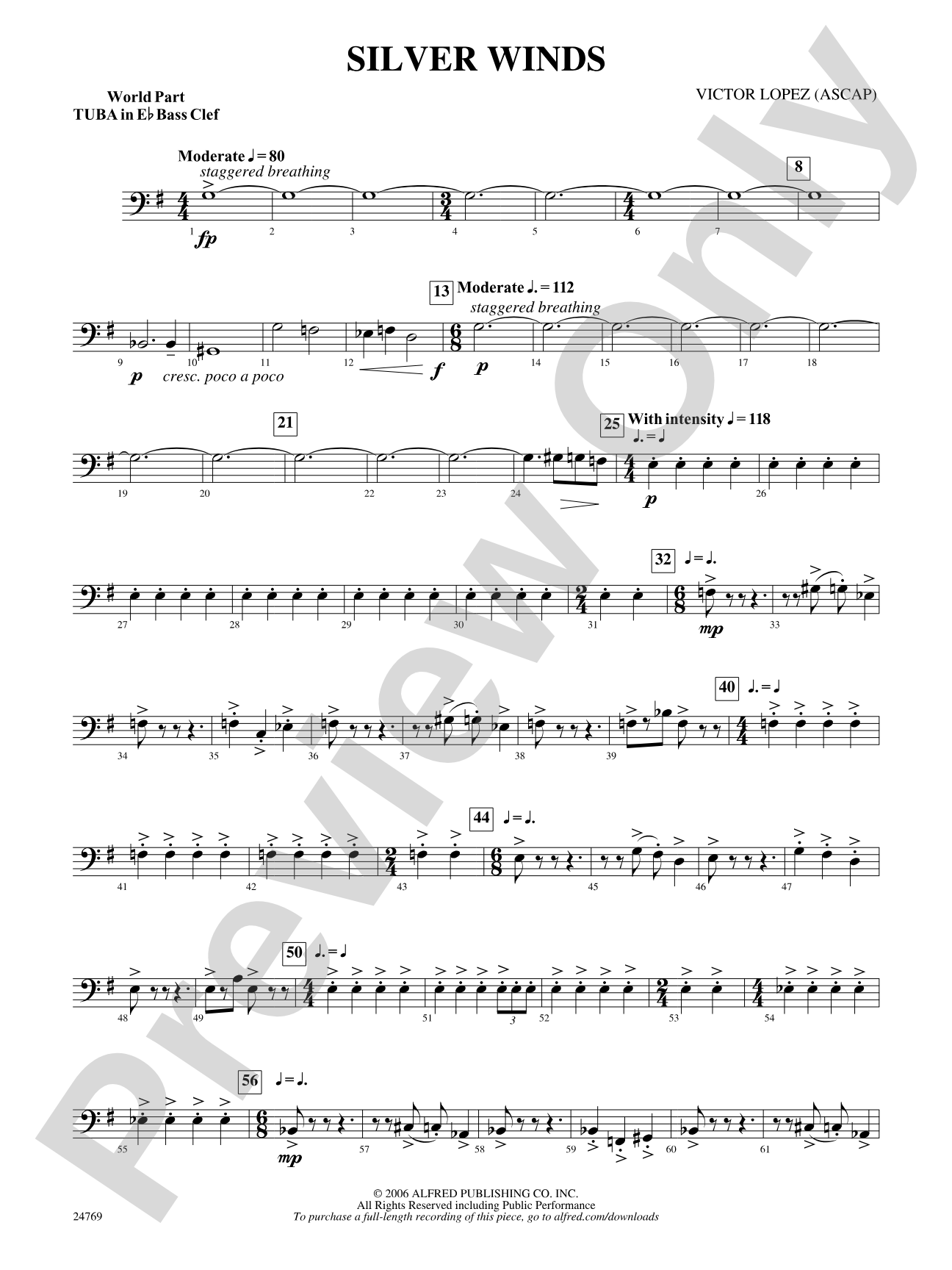 Silver Winds: (wp) E-flat Tuba B.C.