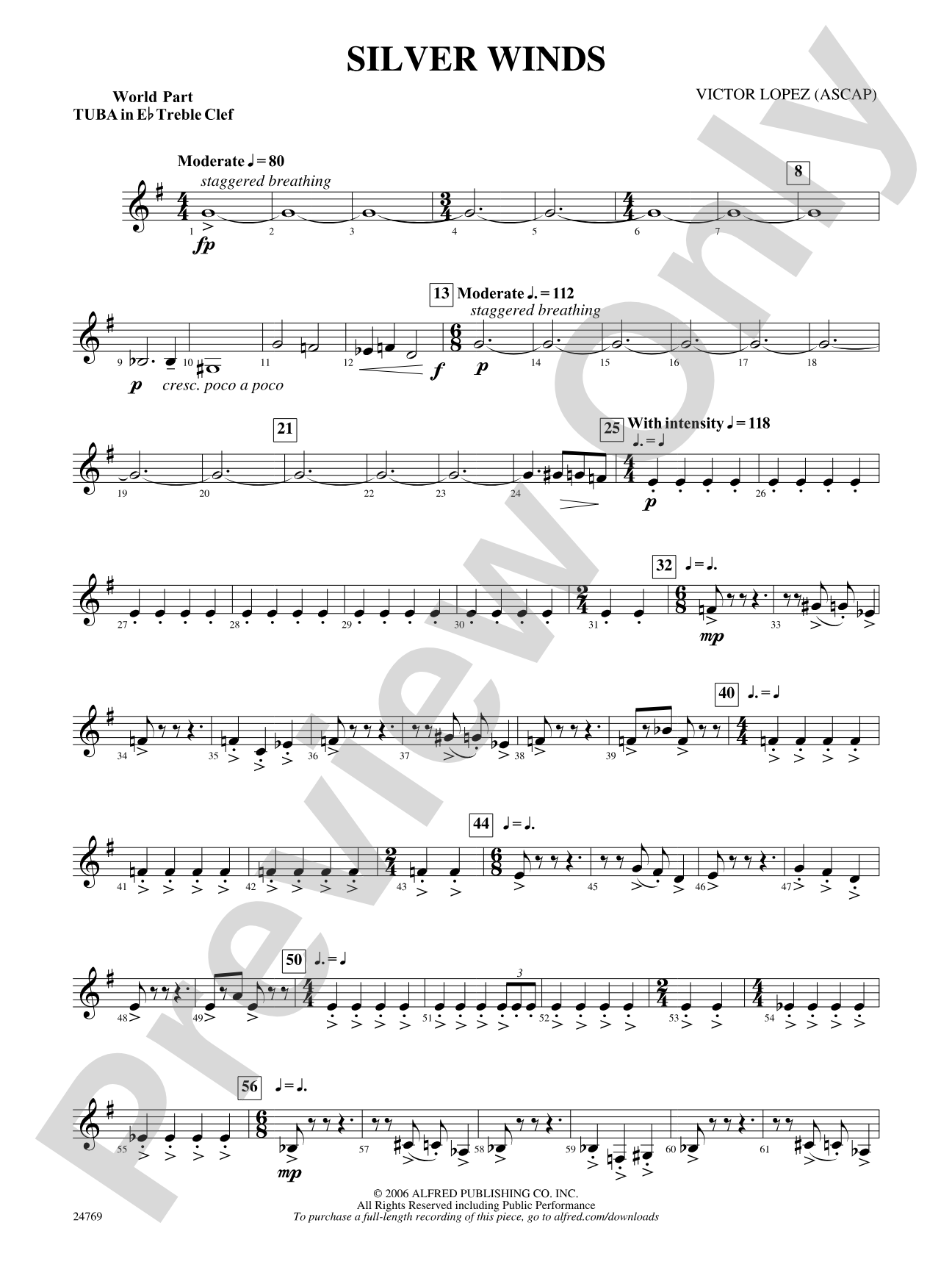 Silver Winds: (wp) E-flat Tuba T.C.
