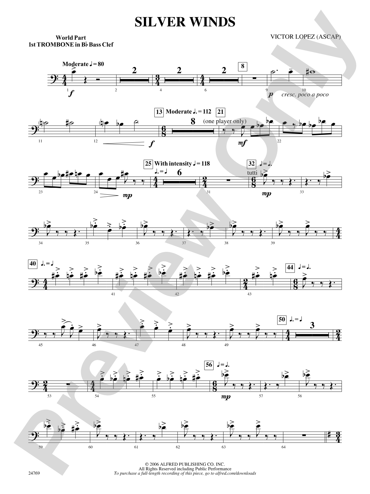 Silver Winds: (wp) 1st B-flat Trombone B.C.