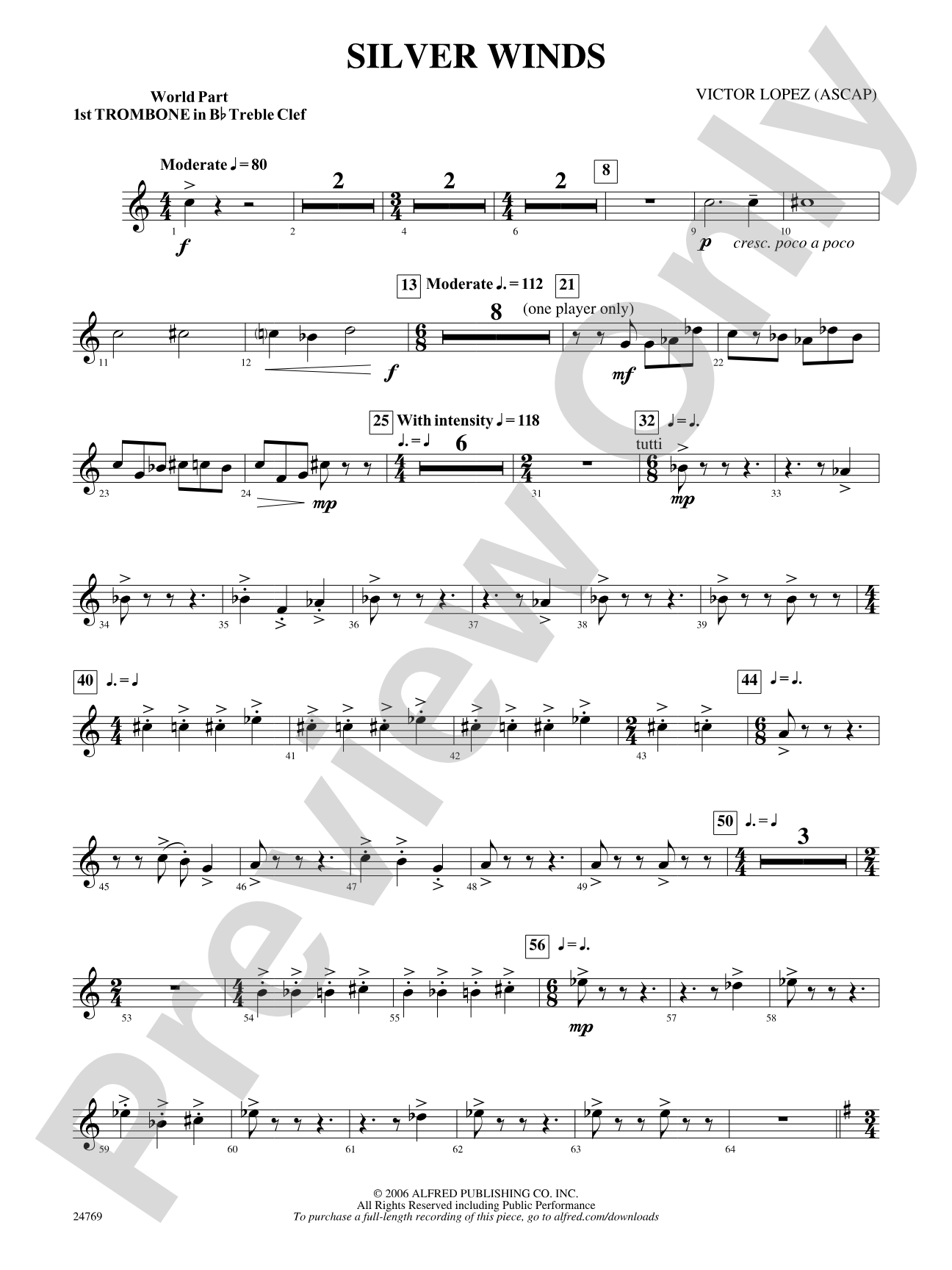 Silver Winds: (wp) 1st B-flat Trombone T.C.