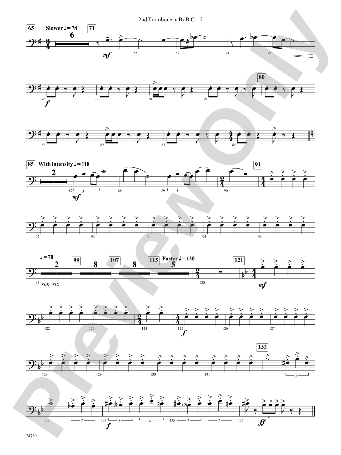 Silver Winds: (wp) 2nd B-flat Trombone B.C.