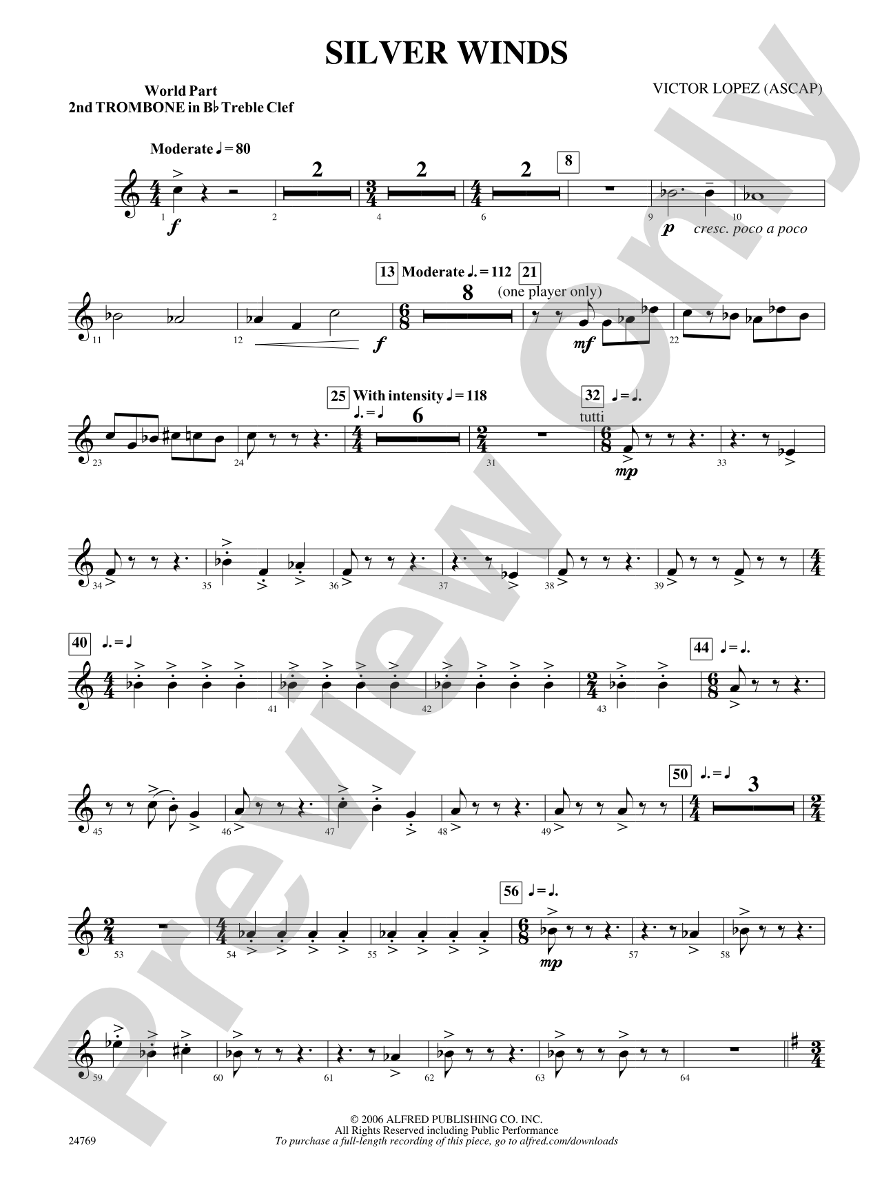 Silver Winds: (wp) 2nd B-flat Trombone T.C.
