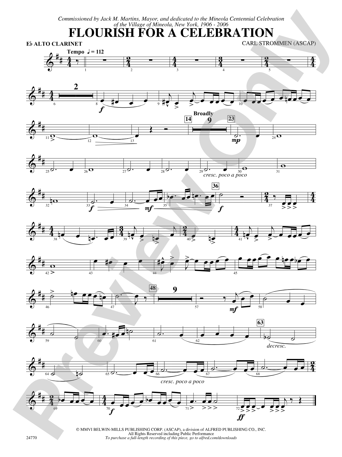 Flourish for a Celebration: E-flat Alto Clarinet